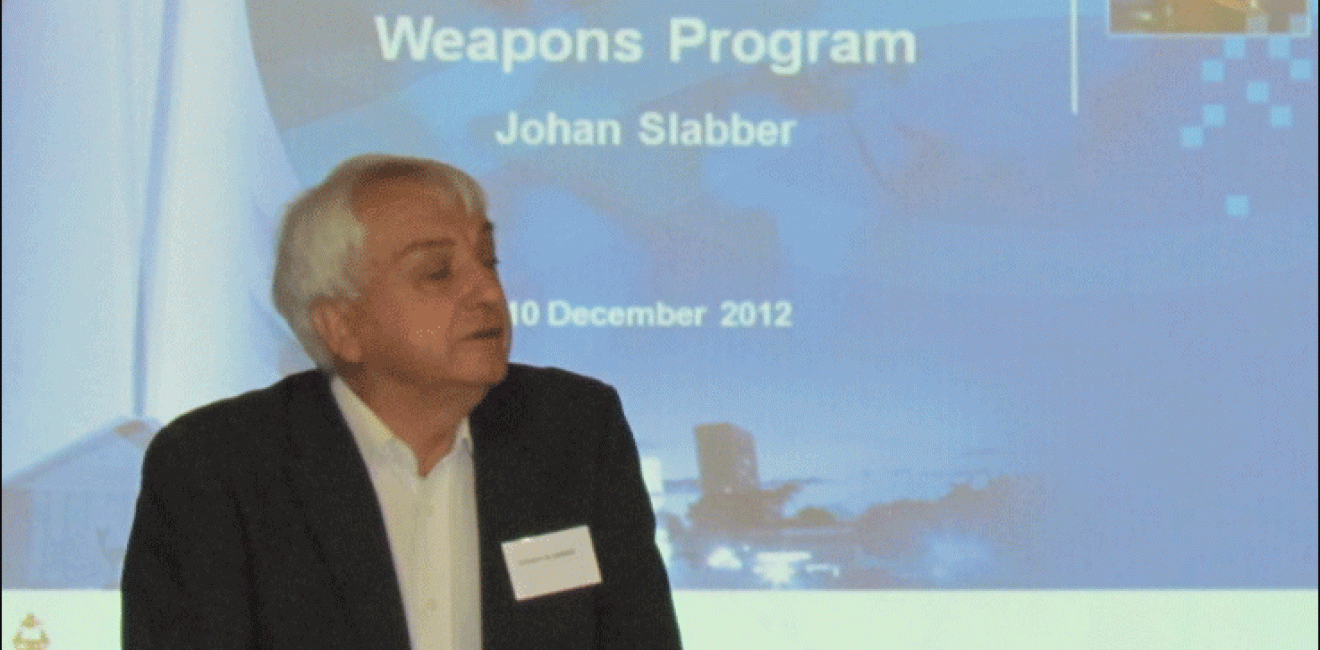 Johan Slabber presents on the South African Nuclear Weapons Program