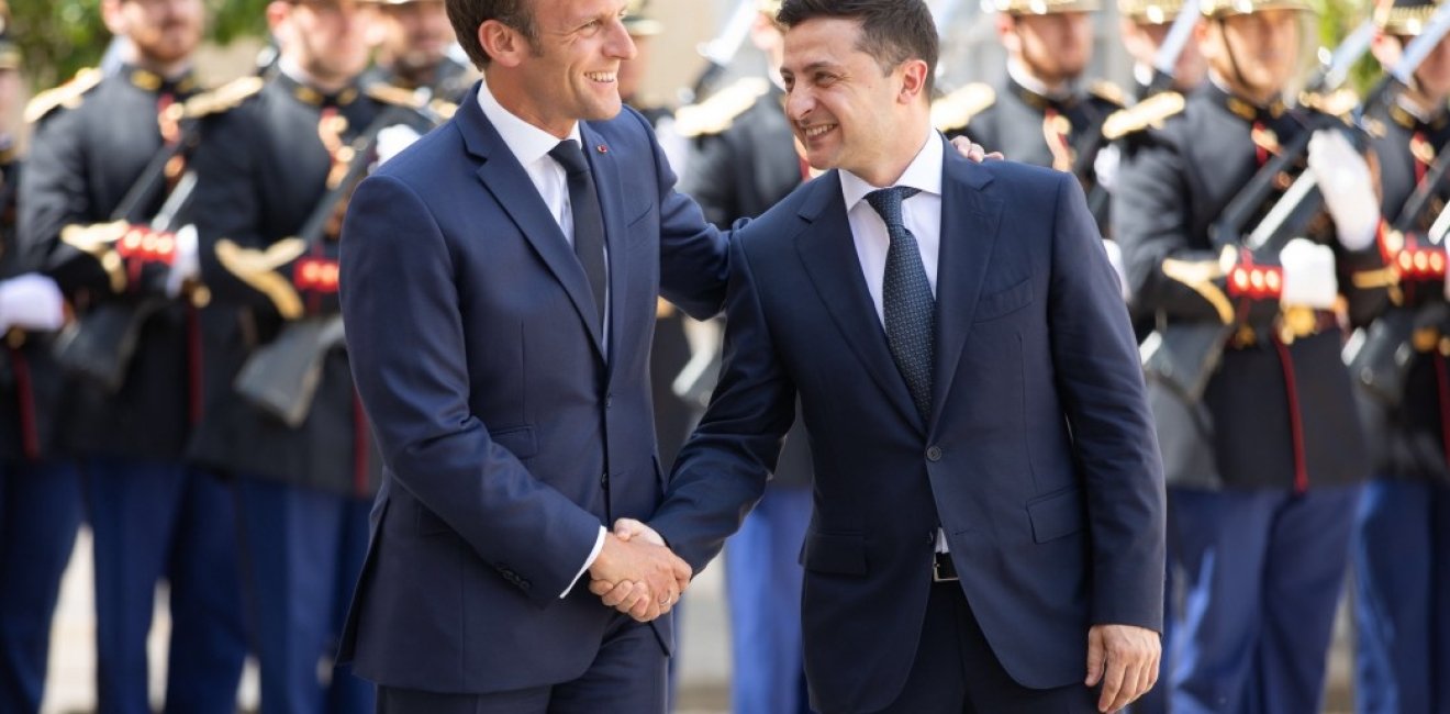 Ukrainian President Volodymyr Zelenskyy with French President Emmanuel Macron on an official visit to France. Source: president.gov.ua