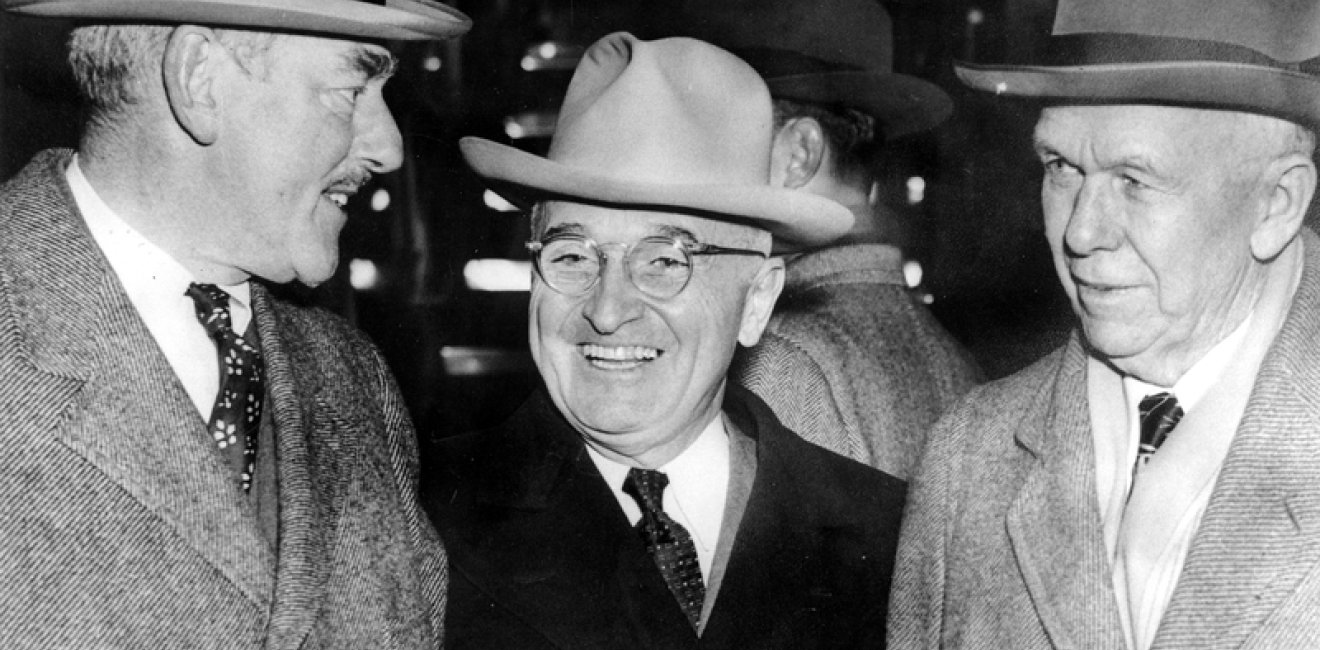 Truman with Acheson and Marshall, December 26, 1950