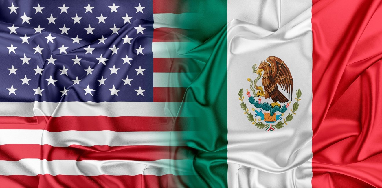 US and Mexico flags