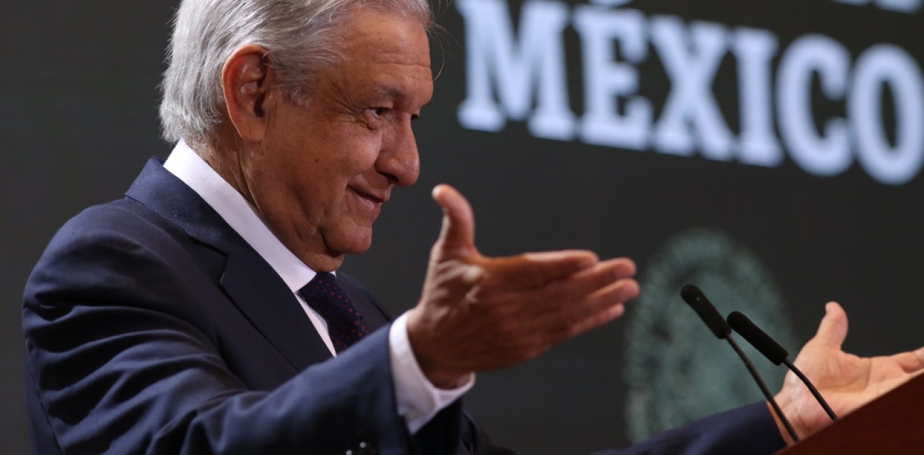 La Paz, baja California South, February 21 2020. Andrés Manuel López Obrador, Mexican president in a press conference.