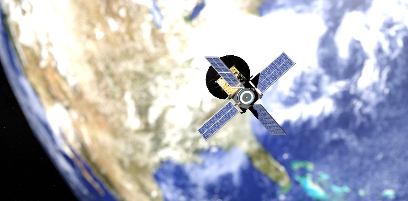 micro satellite called CUBESAT 3D rendering