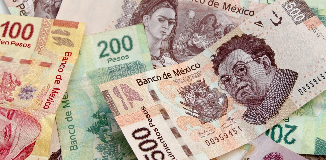 Mexican peso bank notes 