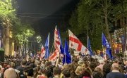 Pro-EU Georgians protesting in Tbilisi