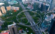 An aerial view of Jakarta, Indonesia.