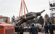 Dismantling Lenin Statue in Zaporizhzhia Ukraine