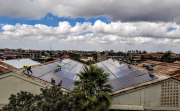 roof mounted solar power plant on a factory roof in Kenya in Africa