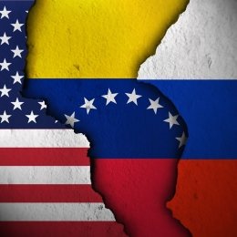 USA Venezuela russia flag graphic