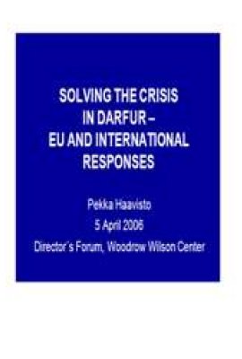 Solving the Crisis in Darfur