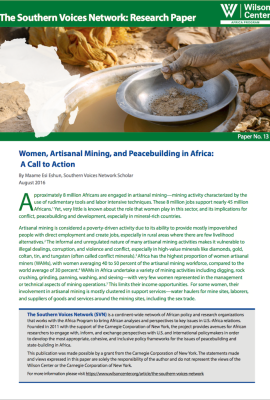 Women, Artisanal Mining, and Peacebuilding in Africa: A Call to Action