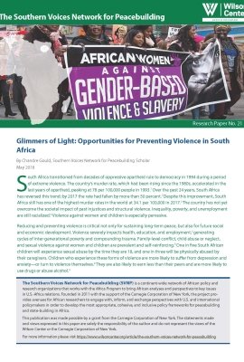 Glimmers of Light: Opportunities for Preventing Violence in South Africa