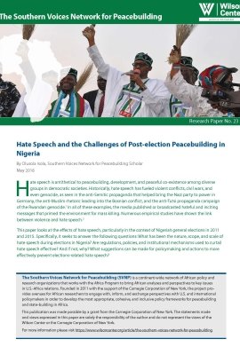 Hate Speech and the Challenges of Post-Election Peacebuilding in Nigeria