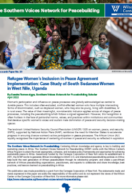 SVNP Research Paper Cover Refugee Women