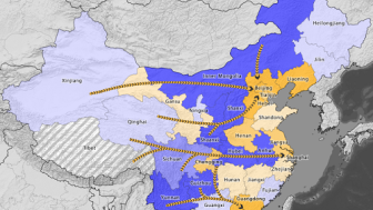 China map west east electricity transfer project