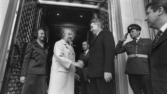 Ceausescu meets with Golda Meir in 1972.