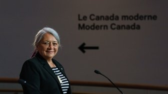 Mary Simon, the new governor general of Canada, at the announcement event for her nomination.