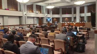 Shot of the Office of the USTR prior to giving testimony