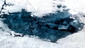 Ice pond, heart shape