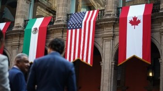 Canada, US, Mexican Flags at NALS in Mexico City