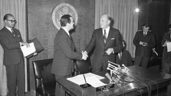 Photogrpah Taken During the Signing of the Non-Proliferation Treaty between the United States and Germany