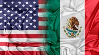 US and Mexico flags