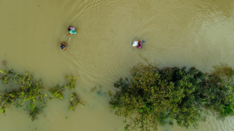 Flooded road in Central America