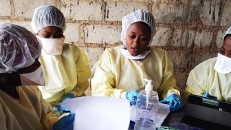 Health workers at Mambasa hospital who administer the Ebola vaccine