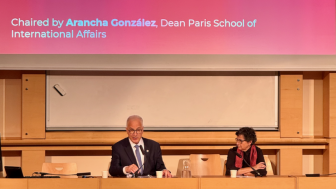 Mark Kennedy gives a speech at Sciences Po