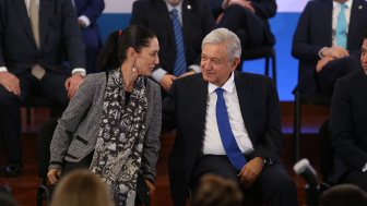 Mexico City, Mexico September 4th 2019. Andrés Manuel López Obrador, mexican president and Claudia Sheinbaum, Mexico City governor