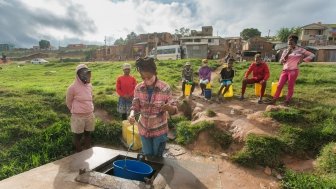 Fenosoa, like many who live in the Amoron’Akona neighborhood, works by supplying dozens of households and businesses with well water in Amoron ‘Akona, Antananarivo, Madagascar