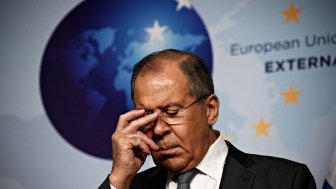 Russian Foreign Affairs Minister Sergei Lavrov in Brussels