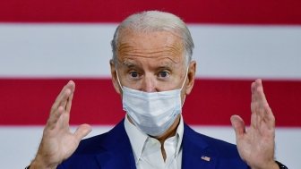 Democratic nominee Joe Biden made an abbreviated campaign visit to Grand Rapids, Michigan in September, wearing a mask.