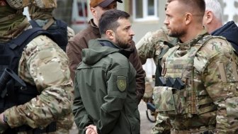 September 14, 2022 - President of Ukraine Volodymyr Zelenskyy visits Kharkiv during Russian Ukrainian war.