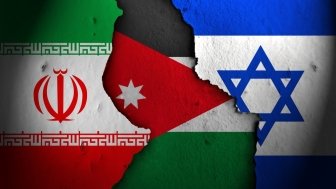 Jordanian flag between Iranian and Israeli