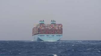 Container ship in Red Sea