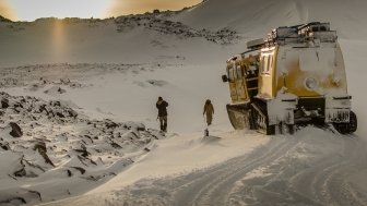 Scientists researching frozen lake in Antarctica