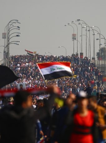 Students protesting in Iraq