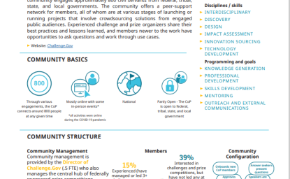 Scientific Community Profiles: Federal Challenge and Prize Community of Practice