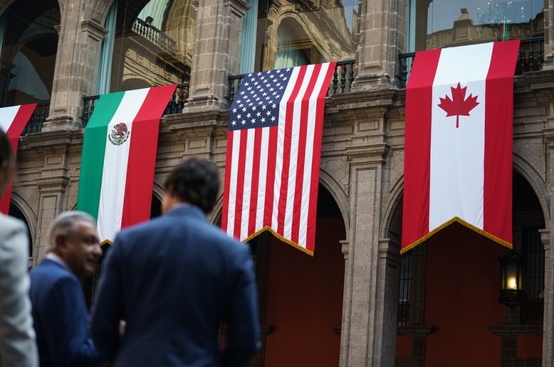 Canada, US, Mexican Flags at NALS in Mexico City