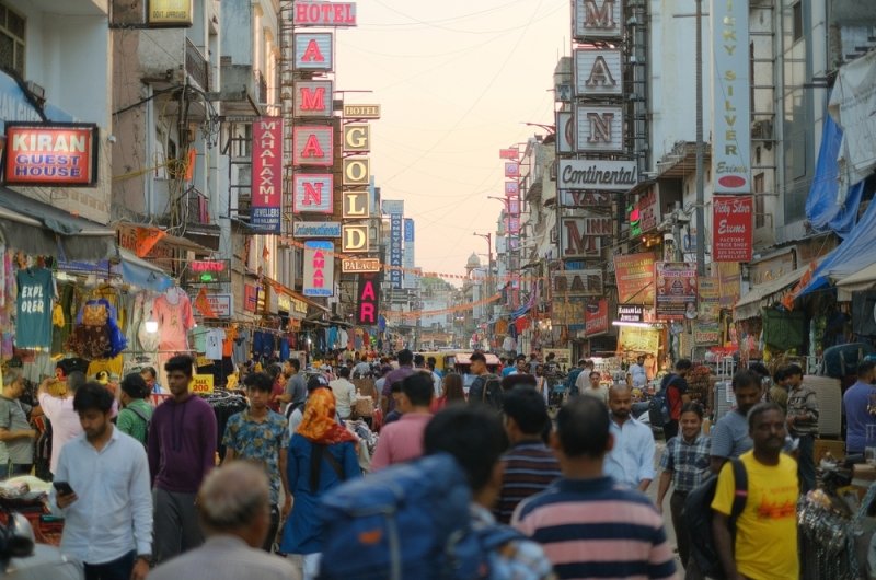 Paharganj market street in Delhi