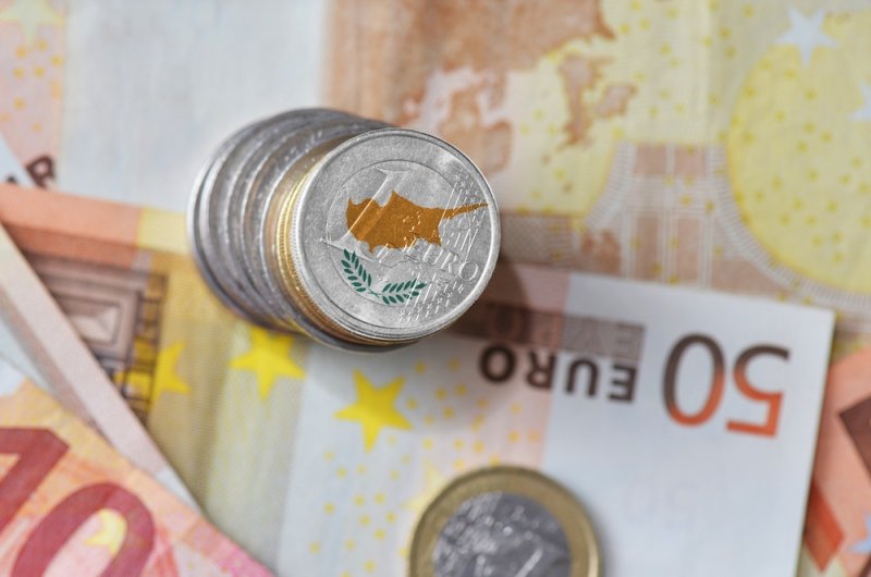 Cyprus flag on euro coin