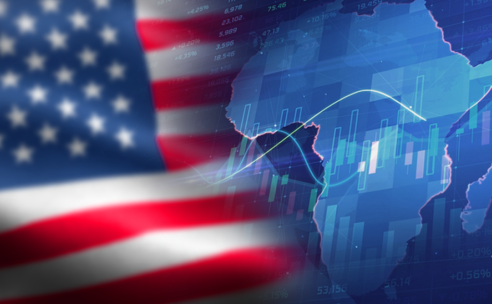 The American Flag and the growth rate of the stock market and the Africa economy