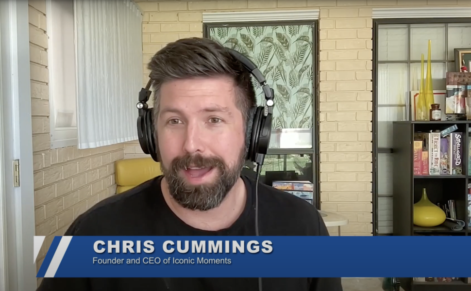 Chris Cummings talking during the podcast 