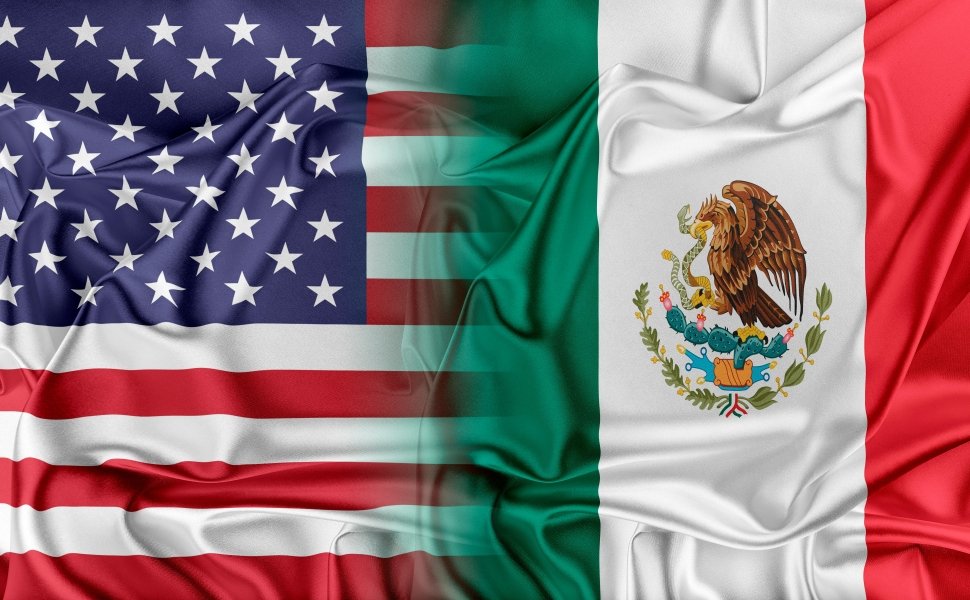 US and Mexico flags