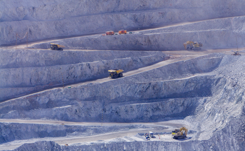 Big trucks and machinery at Chuquicamata.