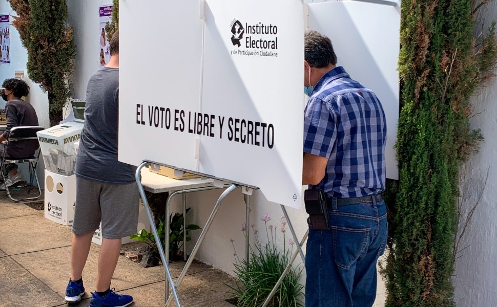 Voting booth in Mexico