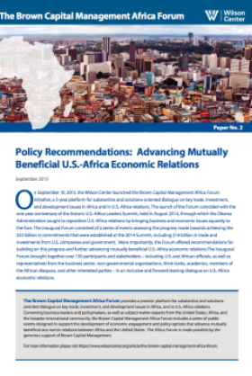 Policy Recommendations and Options: Advancing Mutually Beneficial U.S.-Africa Economic Relations