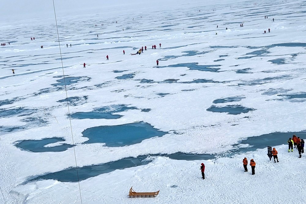 North Pole melting ponds