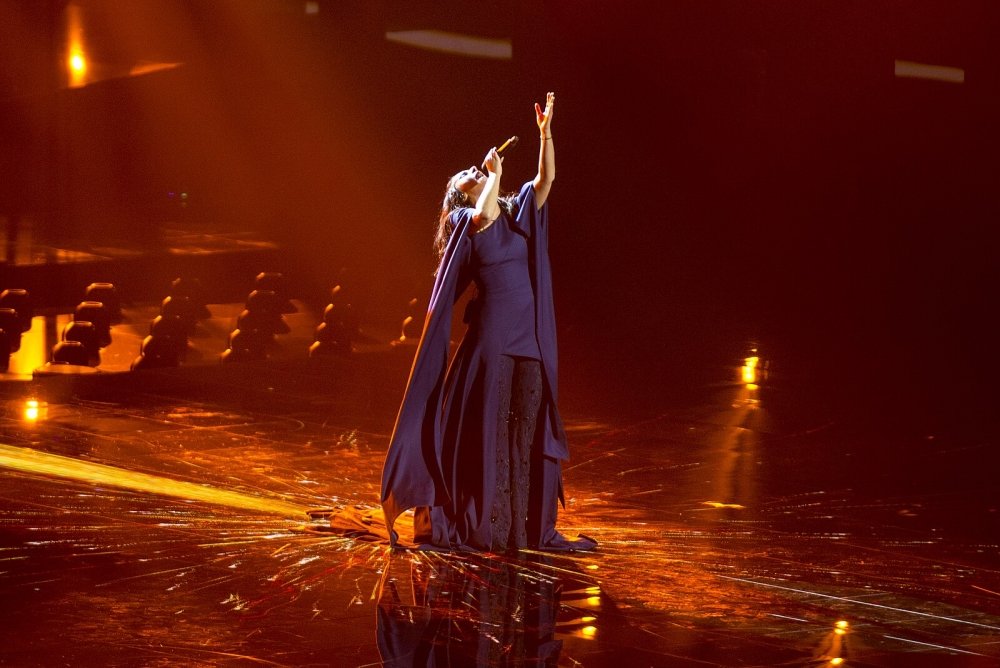 Ukraine - 7 May, 2016. Jamala representing Ukraine with the song "1944" during a rehearsal before the second semi-final of the Eurovision Song Contest 2016.