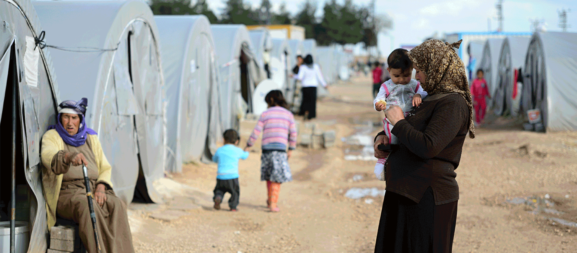 Woman in refugee camp